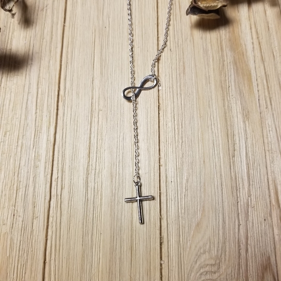 Beautiful Infinity Cross Necklace in SILVER - Picture 7 of 10